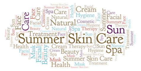 Obraz premium Summer Skin Care word cloud.