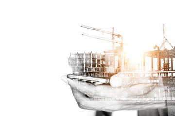 Business concept of construction and connection