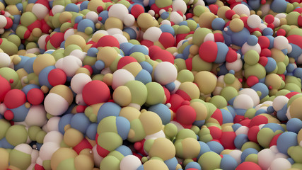 Geometric particle multicolor background. 3d illustration, 3d rendering.