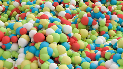 Geometric particle multicolor background. 3d illustration, 3d rendering.