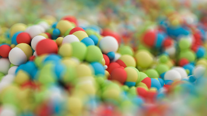 Geometric particle multicolor background. 3d illustration, 3d rendering.