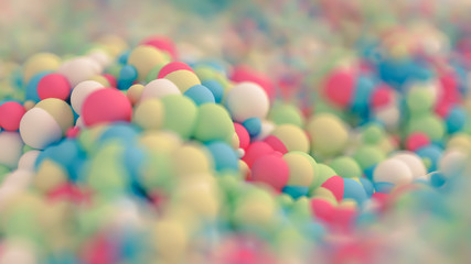 Geometric particle multicolor background. 3d illustration, 3d rendering.