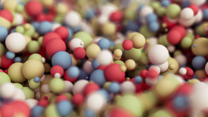 Geometric particle multicolor background. 3d illustration, 3d rendering.
