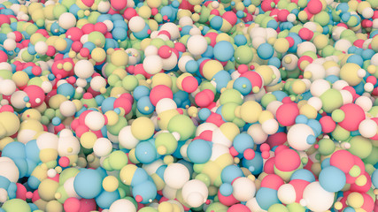 Geometric particle multicolor background. 3d illustration, 3d rendering.