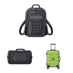 Isolated object of suitcase and baggage icon. Set of suitcase and journey stock vector illustration.
