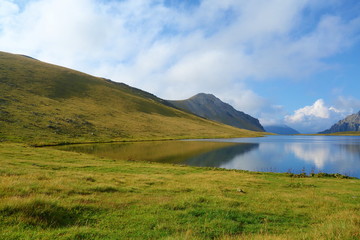 Black Rock Lake in Lagodekhi national park located in Caucasus mountains, Northern Georgia