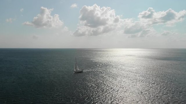 Boat sailing in Mediterranean Sea
