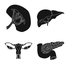 Vector illustration of body and human sign. Collection of body and medical stock symbol for web.