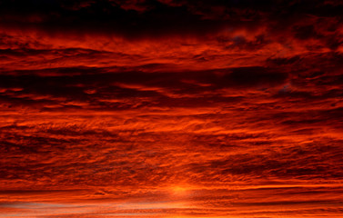 Beautiful landscape of red clouds in the sky