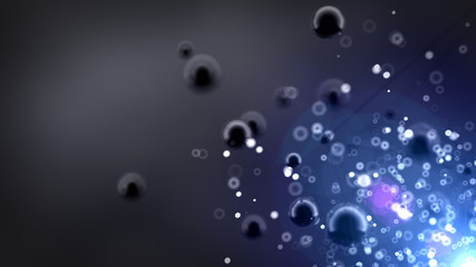 Fantastic, abstract, black, space background. 3d illustration, 3d rendering.