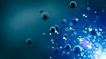 Fantastic, abstract, black, space background. 3d illustration, 3d rendering.