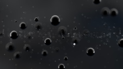 Fantastic, abstract, black, space background. 3d illustration, 3d rendering. © Pierell