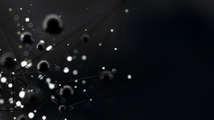 Fantastic, abstract, black, space background. 3d illustration, 3d rendering.