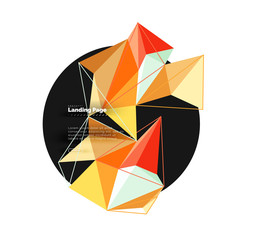 Vector 3d triangle abstract background, polygonal geometric design