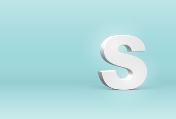 High detailed 3D font letter, vector illustration
