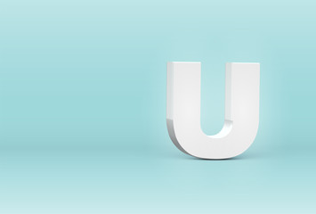 High detailed 3D font letter, vector illustration