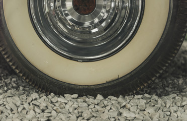 Part of an old timer car wheel
