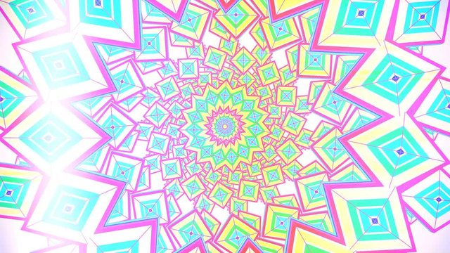 colorful elongated square bi-pyramid mandalas loop