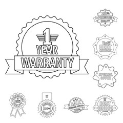Fototapeta premium Vector design of emblem and badge symbol. Collection of emblem and sticker stock vector illustration.