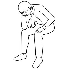 vector of sad people