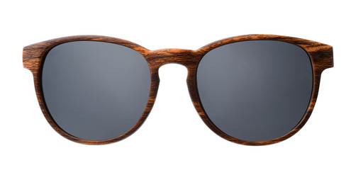 Front view of  wood sunglasses