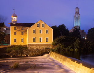 Historic Mill at Night
