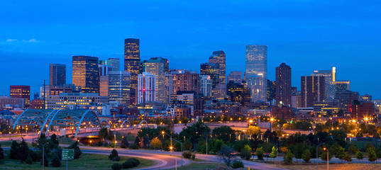 Panorama downtown Denver - obrazy, fototapety, plakaty