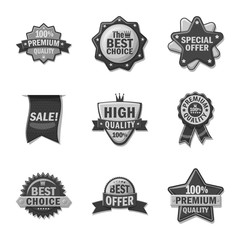 Vector illustration of emblem and badge icon. Set of emblem and sticker stock vector illustration.
