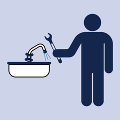 Plumbing work symbol icon