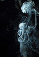 White smoke texture on black background