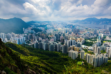 Obraz premium Hong Kong cityscape landmark view from the Lion rock