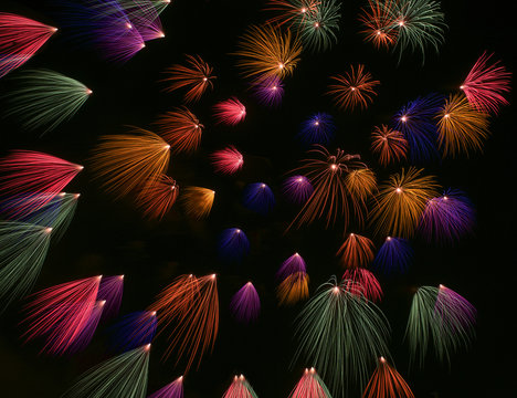 Fireworks exploding in the sky, Santa Maria, Malta