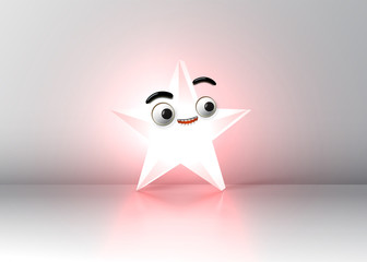 High detailed smiley star, vector illustration