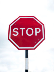 Stop Sign With Sky Background
