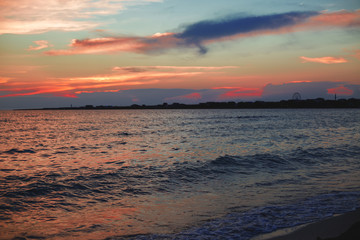 Fototapeta na wymiar sea landscape at sunset