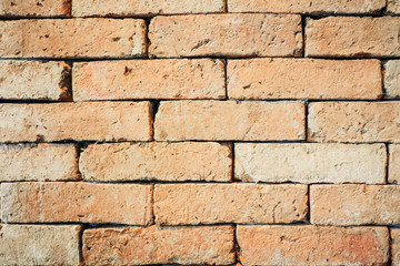 Close-up red brick wall vintage of Background