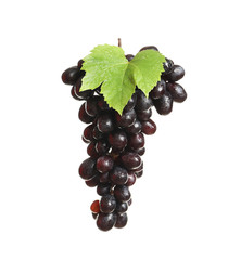 Bunch of fresh ripe juicy grapes on white background