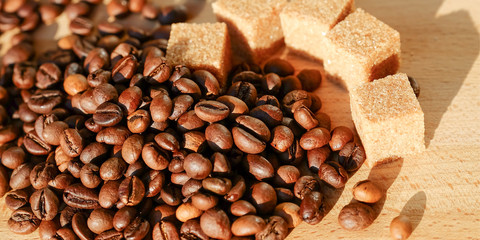 Coffee on grunge wooden background