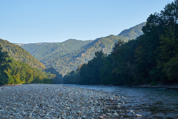 Fototapeta premium Image of a mountain river.