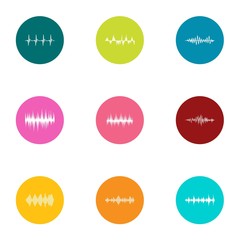 Measurement of rhythm icons set. Flat set of 9 measurement of rhythm vector icons for web isolated on white background