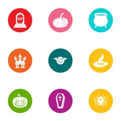Fototapeta premium End of life icons set. Flat set of 9 end of life vector icons for web isolated on white background