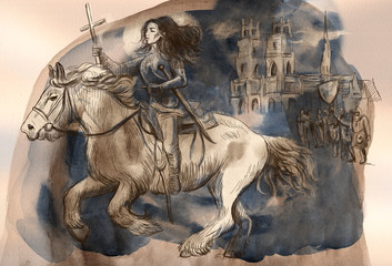 Joan of Arc - An hand painted illustration