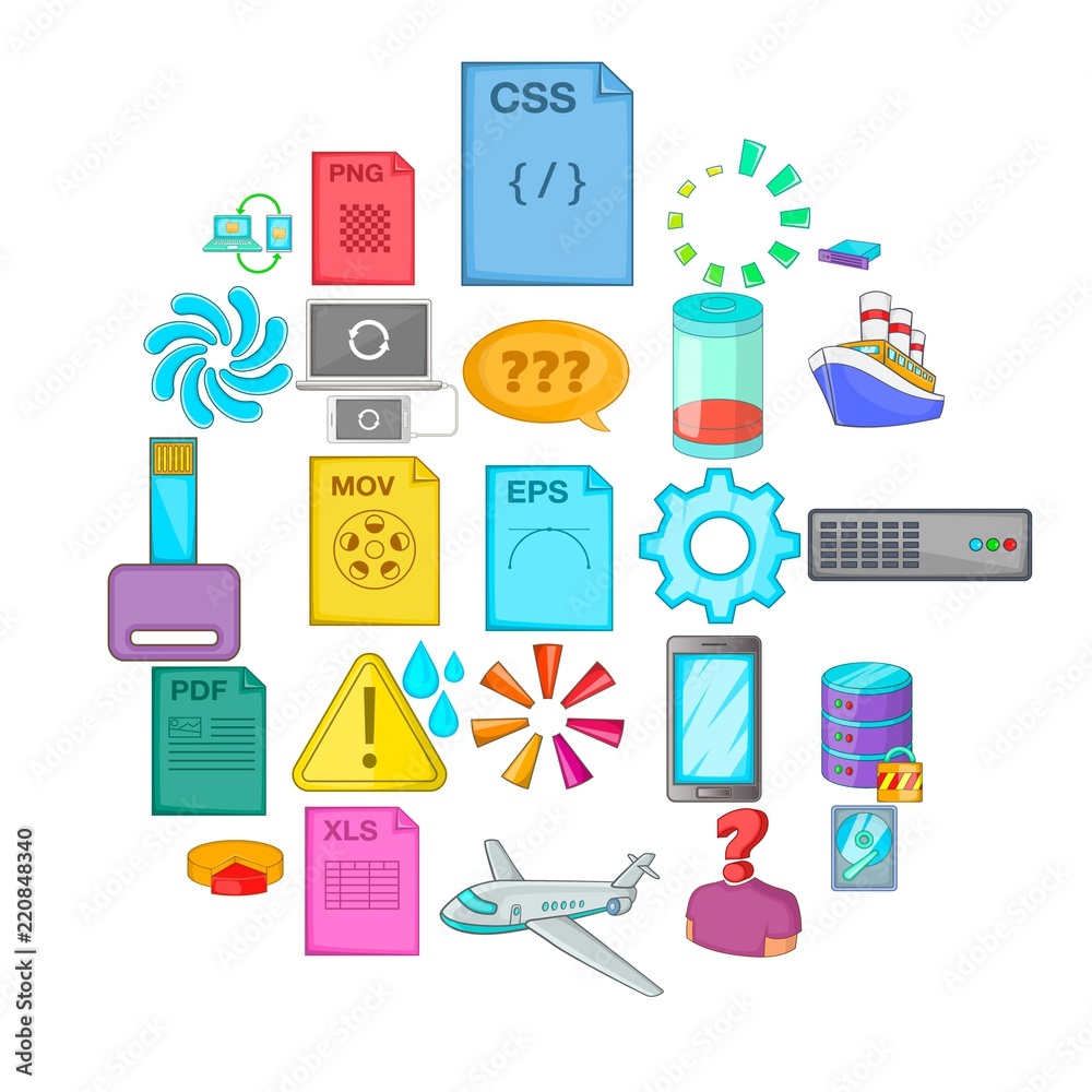 Poster computing icons set. cartoon set of 25 computing vector icons for web isolated on white background