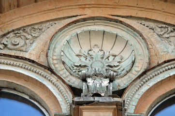 Kiev downtown in sunny day. Streets,buildings,detales. September 
