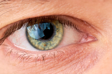 Obraz premium eye close-up with protein and in color