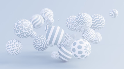 Blue background with balls. 3d illustration, 3d rendering.