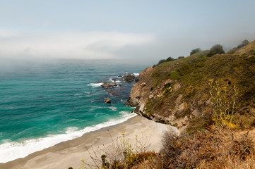 Rocky Fog Shrouded Calfornia Coastline