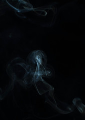 White smoke texture on black background