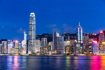 Fototapeta premium Hong Kong landmark in the evening
