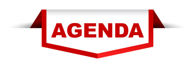 red and white banner agenda